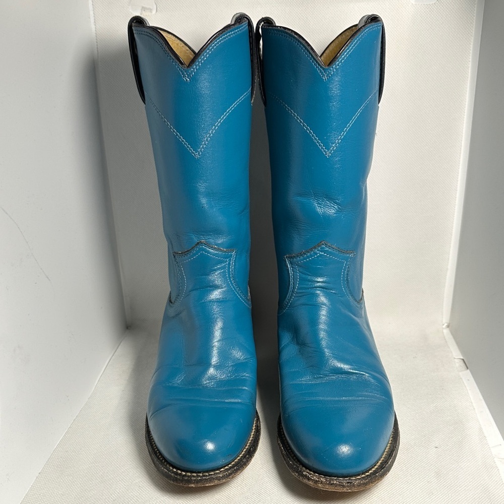 Justin Roper Turquoise Blue Cowboy Boots – Size 5.5 - Picture 8 of 15